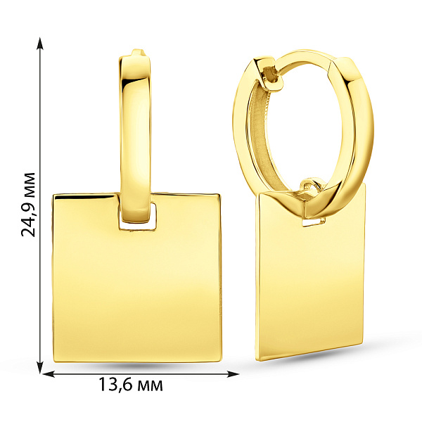 Сережки з жовтого золота (арт. 1091113/15ж) – зображення 2