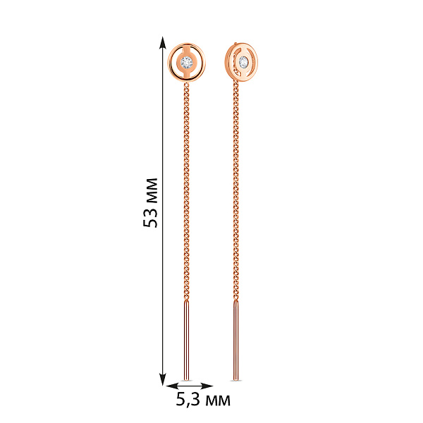 Золотые серьги протяжки (арт. 109942) – изображение 6