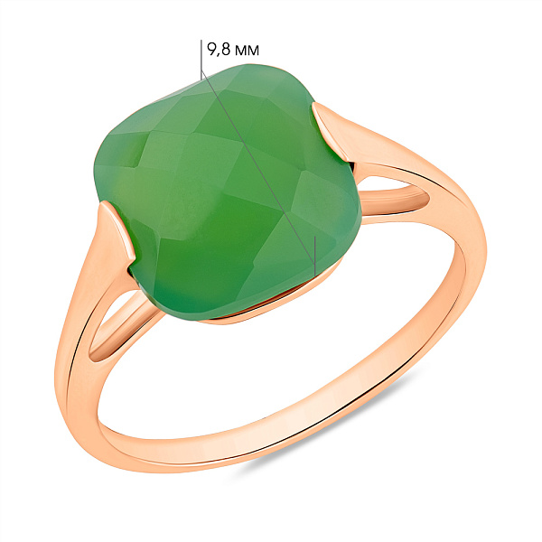 Кольцо из золота с хризопразом (арт. 140480Пх) – изображение 2