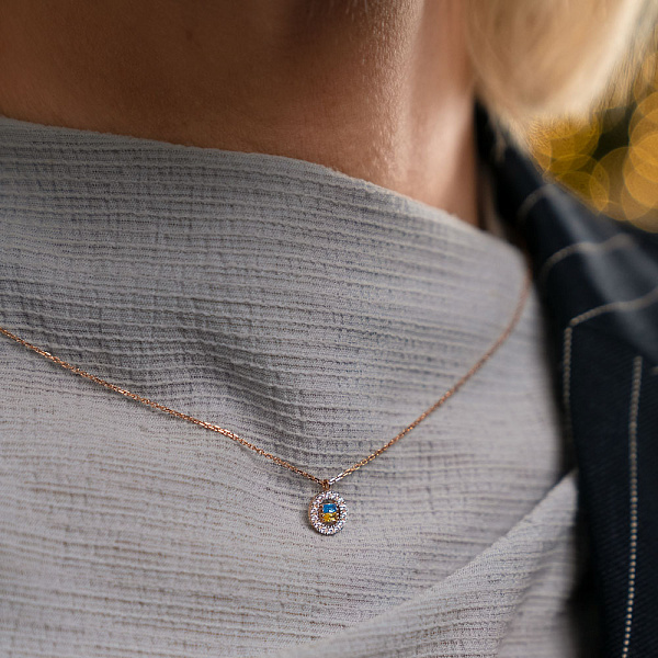 Кольє з червного золота з фіанітами (арт. 361241гж) – зображення 5