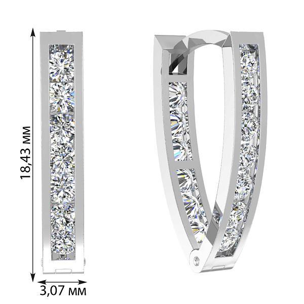 Детские золотые серьги с фианитами (арт. 110121б) – изображение 3