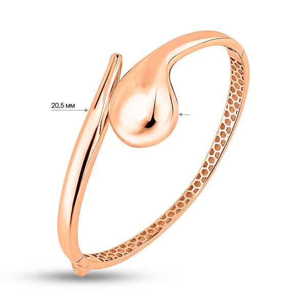 Жорсткий браслет з червоного золота Крапля (арт. 3261227) – зображення 5