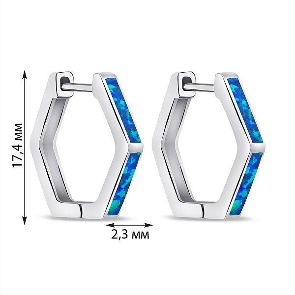 Срібні сережки з опалом (арт. 7502/9451/20Пос) – зображення 2