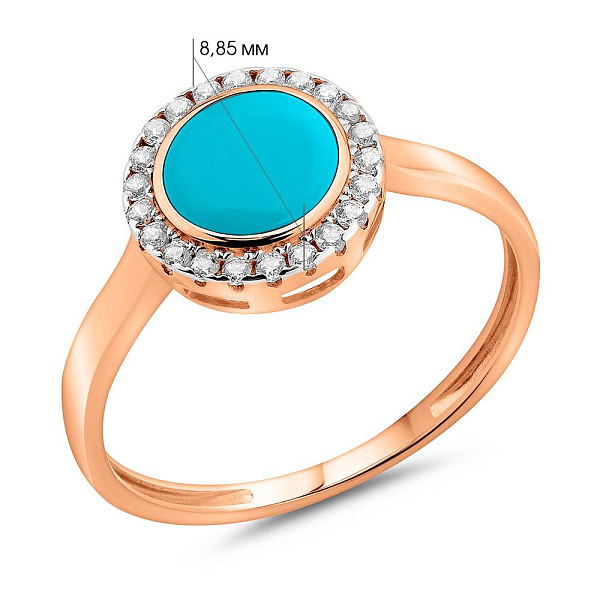 Золотое кольцо с эмалью и фианитами Лýна (арт. 141219ет) – изображение 8