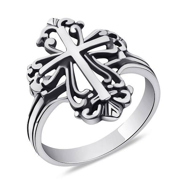 Серебряное кольцо с крестиком (арт. 7901/2023) – изображение 1