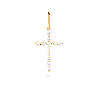 Золотая подвеска-крестик с фианитами (арт. 440543ж)
