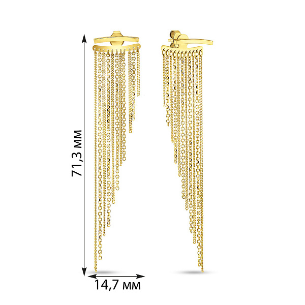 Длинные золотые серьги Francelli (арт. 1092047ж) – изображение 5