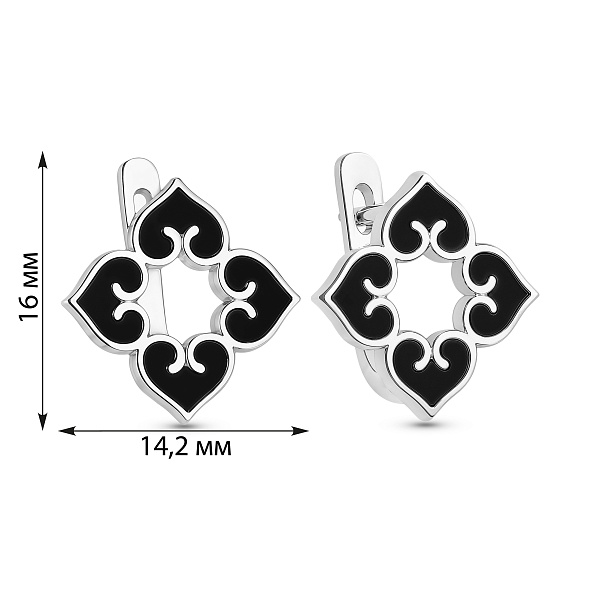 Серебряные серьги с ониксом (арт. 7502/10088о) – изображение 2