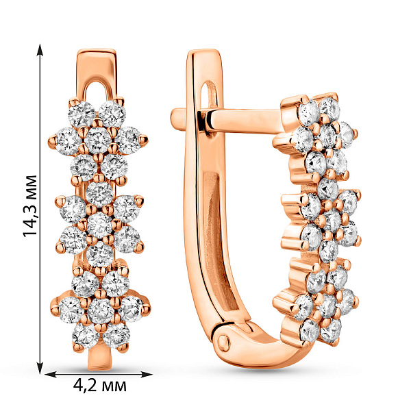 Золоті сережки з діамантами  (арт. С011218030) – зображення 3