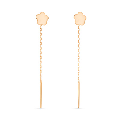 Золоті сережки-протяжки «Квіти» (арт. 106875)