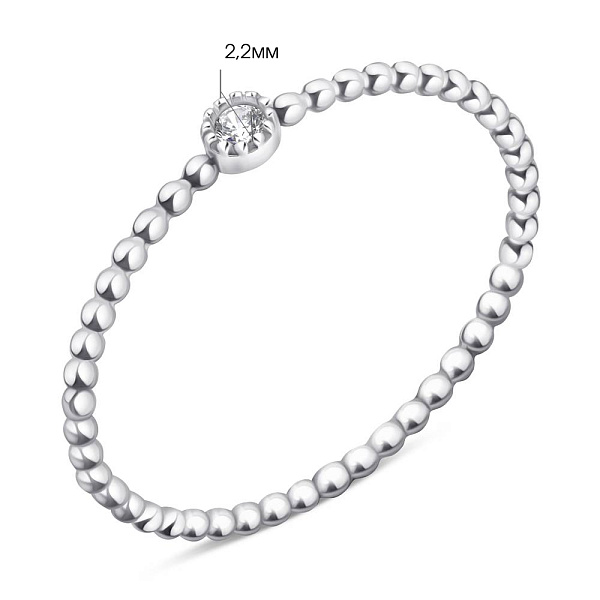 Серебряное кольцо с фианитом (арт. 7501/6836) – изображение 2