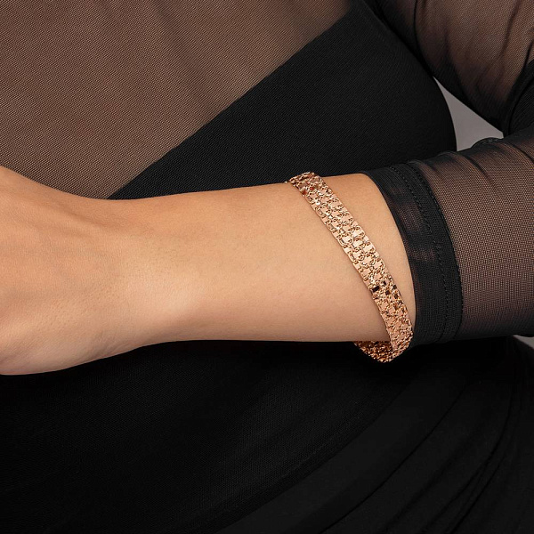 Широкий браслет из красного золота (арт. 322337) – изображение 3