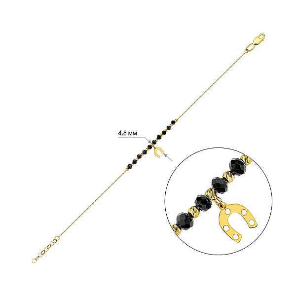 Золотий браслет з оніксом (арт. 324537жоП1) – зображення 2