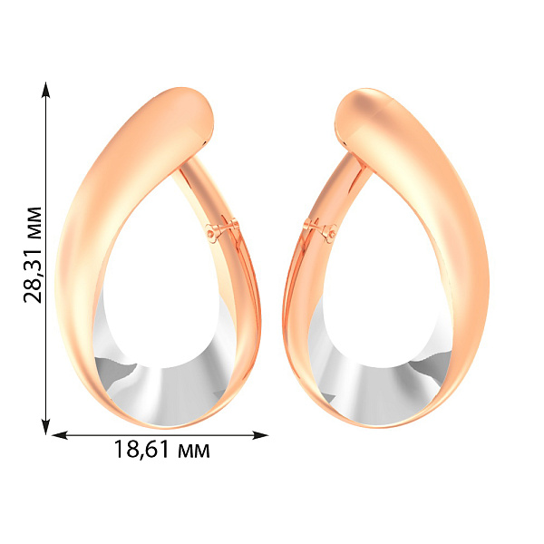 Золотые серьги без камней (арт. 110391) – изображение 6