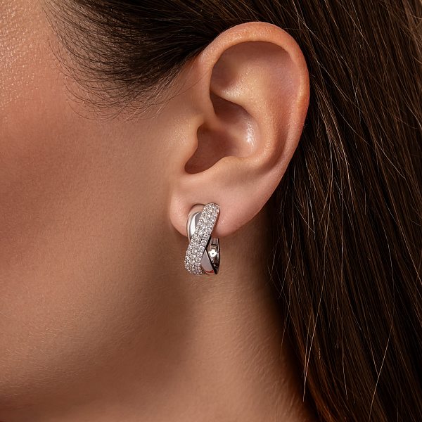 Серьги из белого золота с бриллиантами (арт. С011306100б) – изображение 3