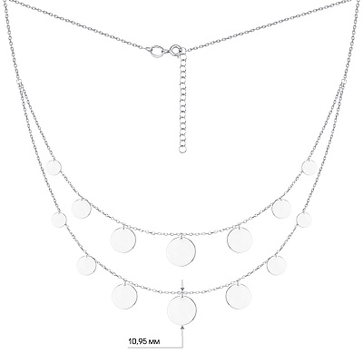 Серебряное многослойное колье «Монеты» (арт. 7507/1122)