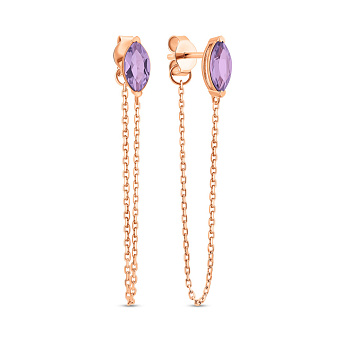 Золотые серьги с аметистом (арт. 110094Па)