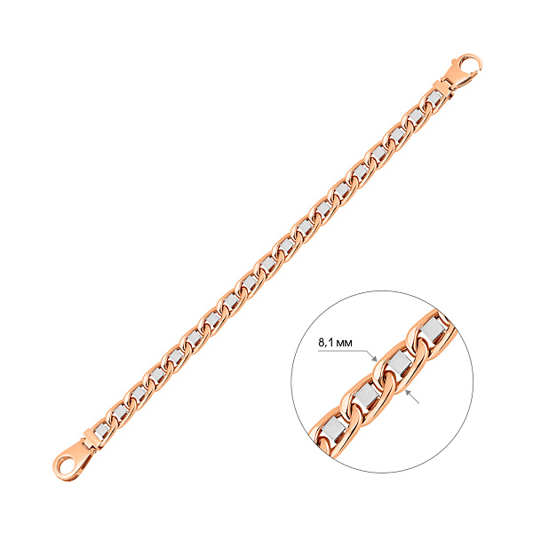 Золотой браслет с родированием (арт. 326481/2р) – изображение 5