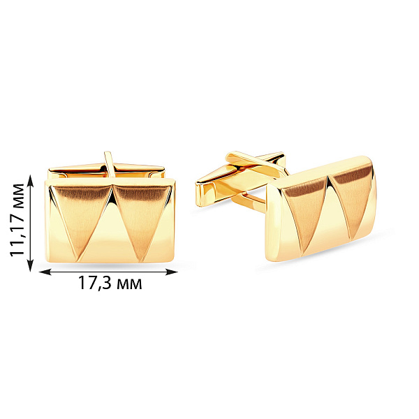 Запонки на сорочку з жовтого золота (арт. 210082жм) – зображення 2