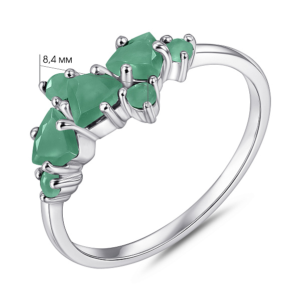 Серебряное кольцо с россыпью изумрудов (арт. 7501/2111504Изм) – изображение 2