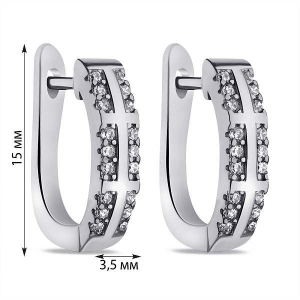 Серебряные серьги с фианитами (арт. 7502/9379) – изображение 2