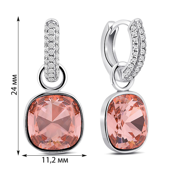 Серебряные серьги с фианитами (арт. 7502/2186328цр) – изображение 2