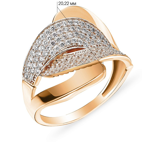 Золотое кольцо с фианитами (арт. 151460) – изображение 2