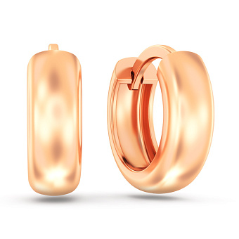 Фото Серьги-кольца из красного золота (арт. 110304)