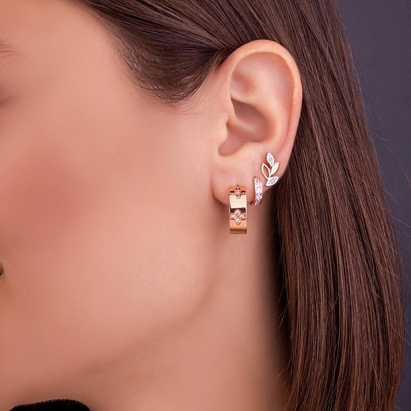 Дитячі золоті сережки з фіанітами (арт. 110245) – зображення 4