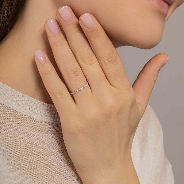 Золота каблучка з діамантами (арт. 1110000201) – зображення 2