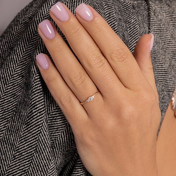 Каблучка з червоного золота з діамантами (арт. К011359010) – зображення 3