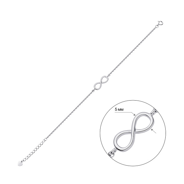 Браслет «Нескінченність» зі срібла (арт. 7509/2229/20) – зображення 2