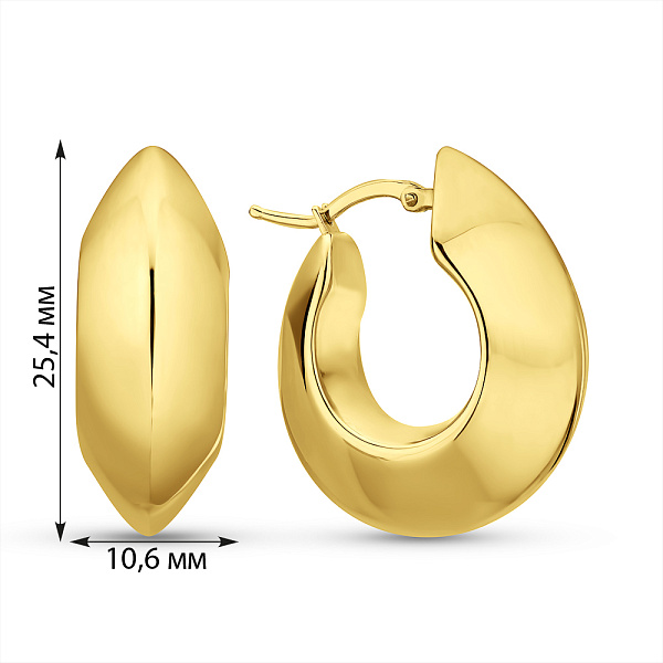 Серьги-кольцо Francelli из желтого золота (арт. е1092007ж) – изображение 4