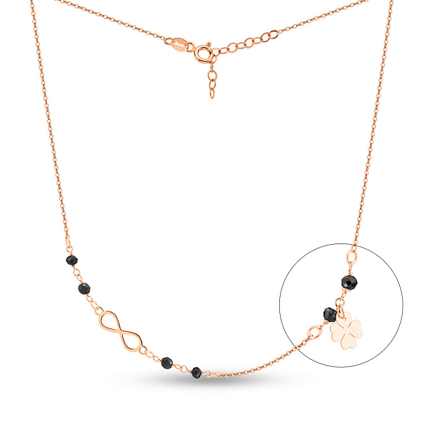 Золотое колье Бесконечность с фианитами (арт. 352817ч) – изображение 1