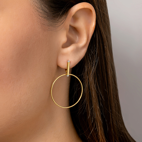 Золоті сережки з фіанітами  (арт. 110603ж) – зображення 2