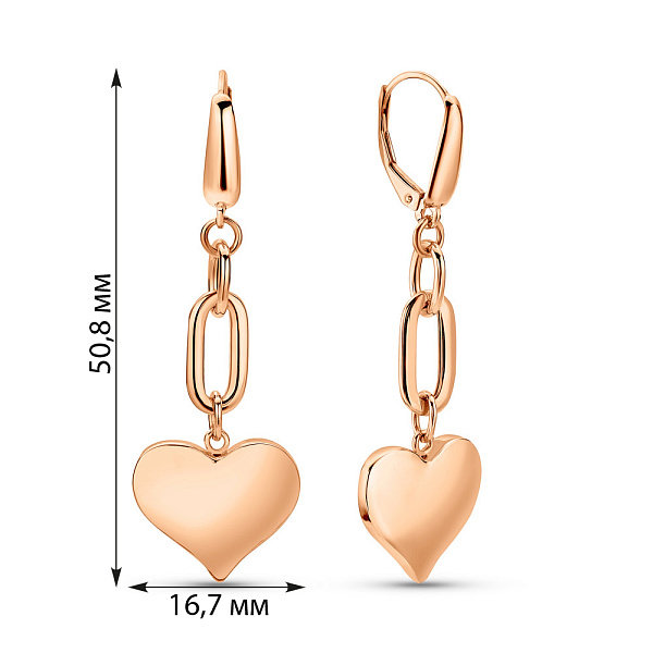 Золоті сережки Сердечка (арт. 1091581) – зображення 4