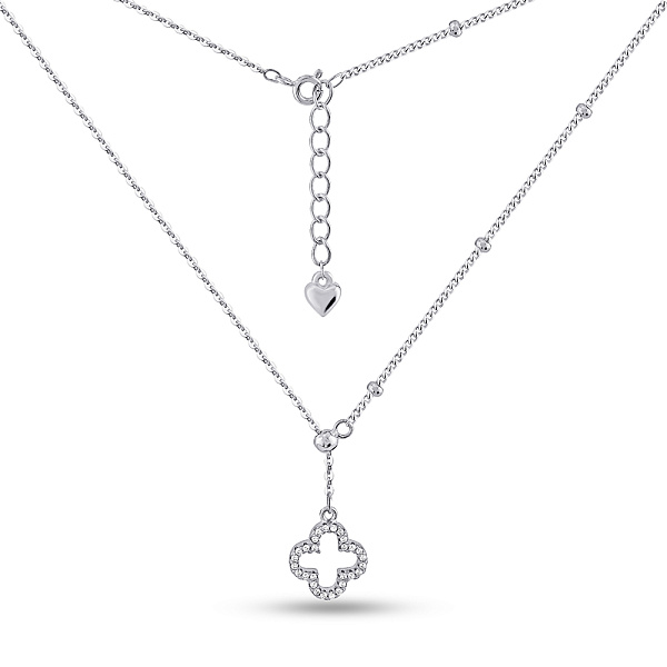Серебряное колье Клевер с фианитами (арт. 7507/2221/10) – изображение 2
