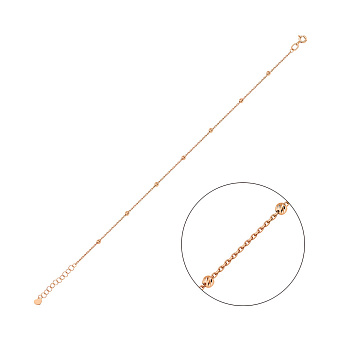 Золотой браслет на ногу с шариками (арт. 340064н)