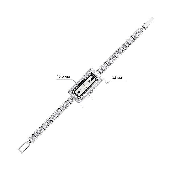 Срібний годинник з доріжкою із фіанітів (арт. 7526/301) – зображення 2