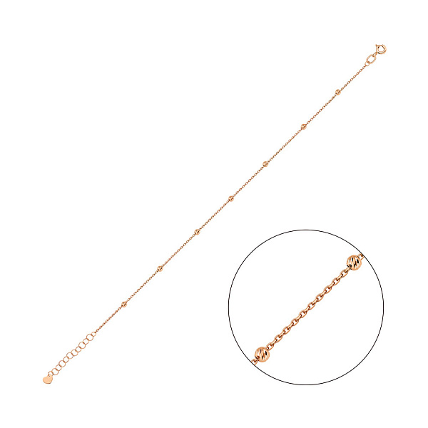 Золотий браслет на ногу з кульками (арт. 340064н) – зображення 1