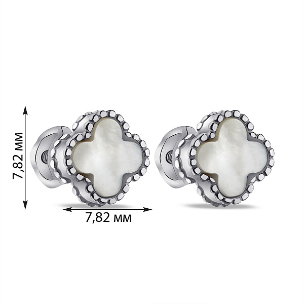 Срібні сережки Конюшина з оніксом (арт. 7518/621/6обсп) – зображення 2