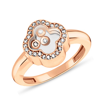 Золотое кольцо с фианитами (арт. 153708)