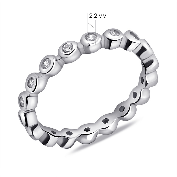 Серебряное кольцо с дорожкой из фианитов (арт. 7501/6977) – изображение 2