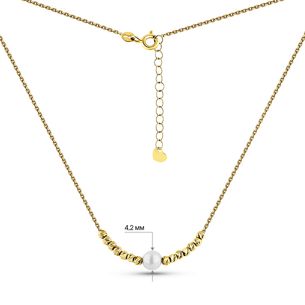 Золоте кольє з перлиною (арт. 352343жпрлб) – зображення 4