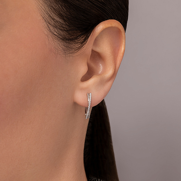 Золоті сережки Синергія з фіанітами (арт. 111043б) – зображення 2