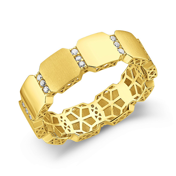 Кольцо из желтого золота с фианитами (арт. 156060жм) – изображение 1