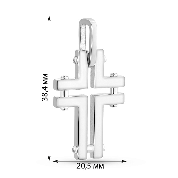 Хрестик з білого золота без каменів (арт. 4401003/30б) – зображення 2