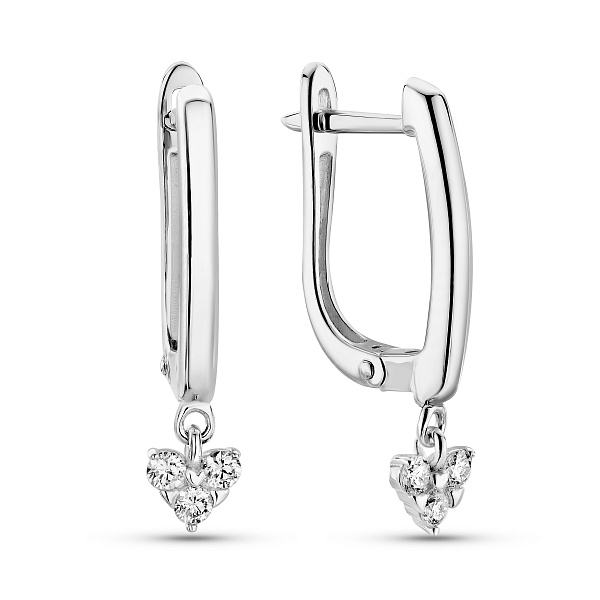 Серьги из белого золота с бриллиантами (арт. 2192177202) – изображение 1