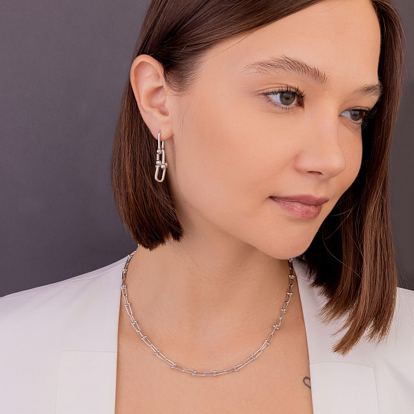 Серьги из серебра с подвесками (арт. 7502/9257) – изображение 4