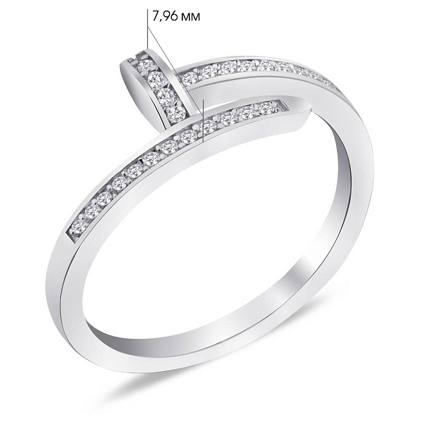 Серебряное кольцо "Гвоздик" с фианитами (арт. 7501/5272) – изображение 2
